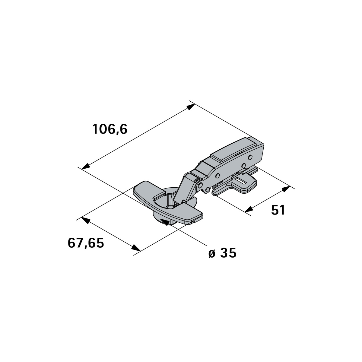 Hettich Sensys hængselsæt - 110° - Integreret Silent System - Udenpåliggende - Påskruning - Billede 5